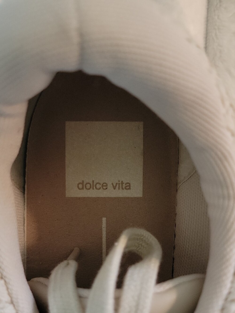 Dolce Vita Cream Knit Lace-Up Women's Sneakers - Picture 7 of 8